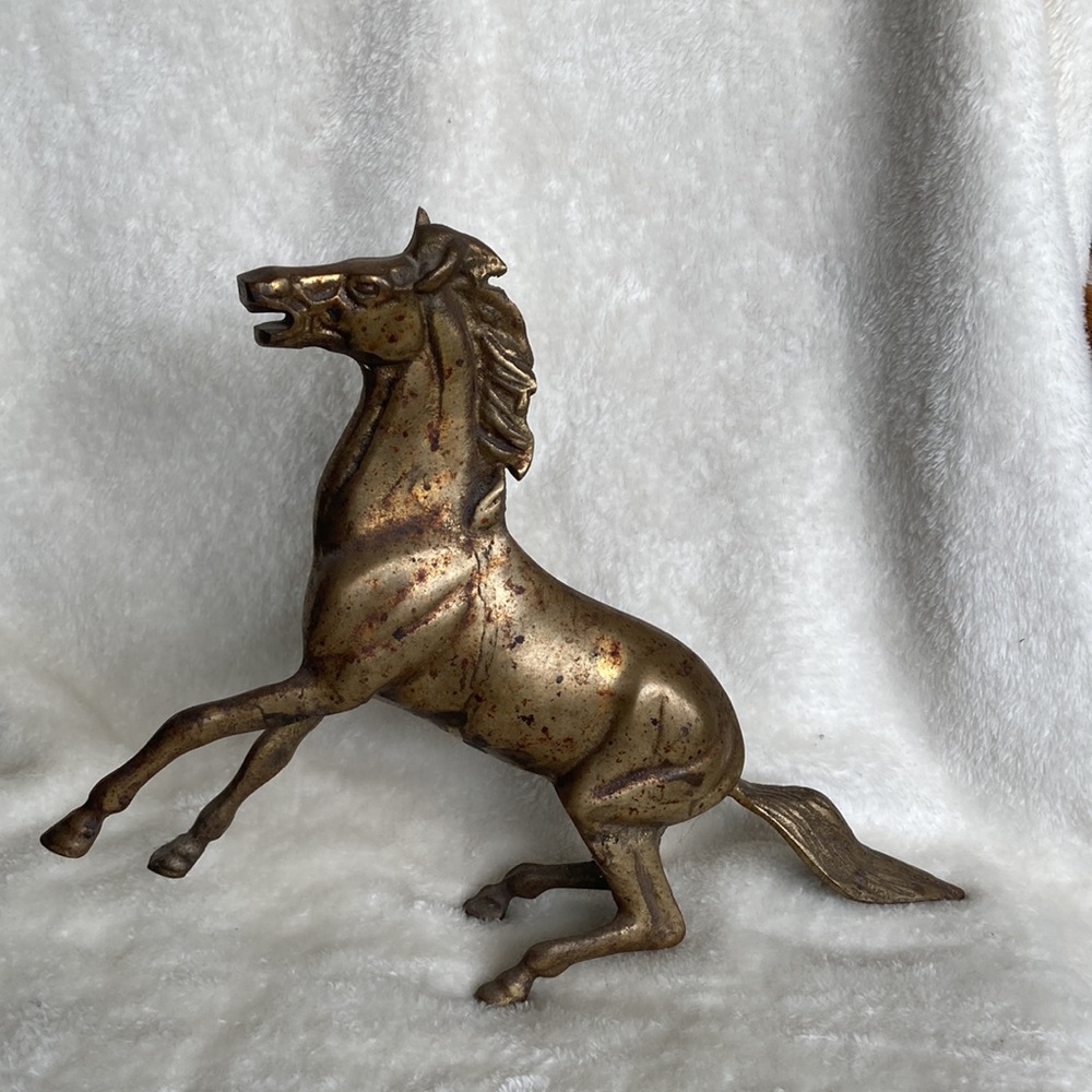 Vintage Brass Horse Sculpture
